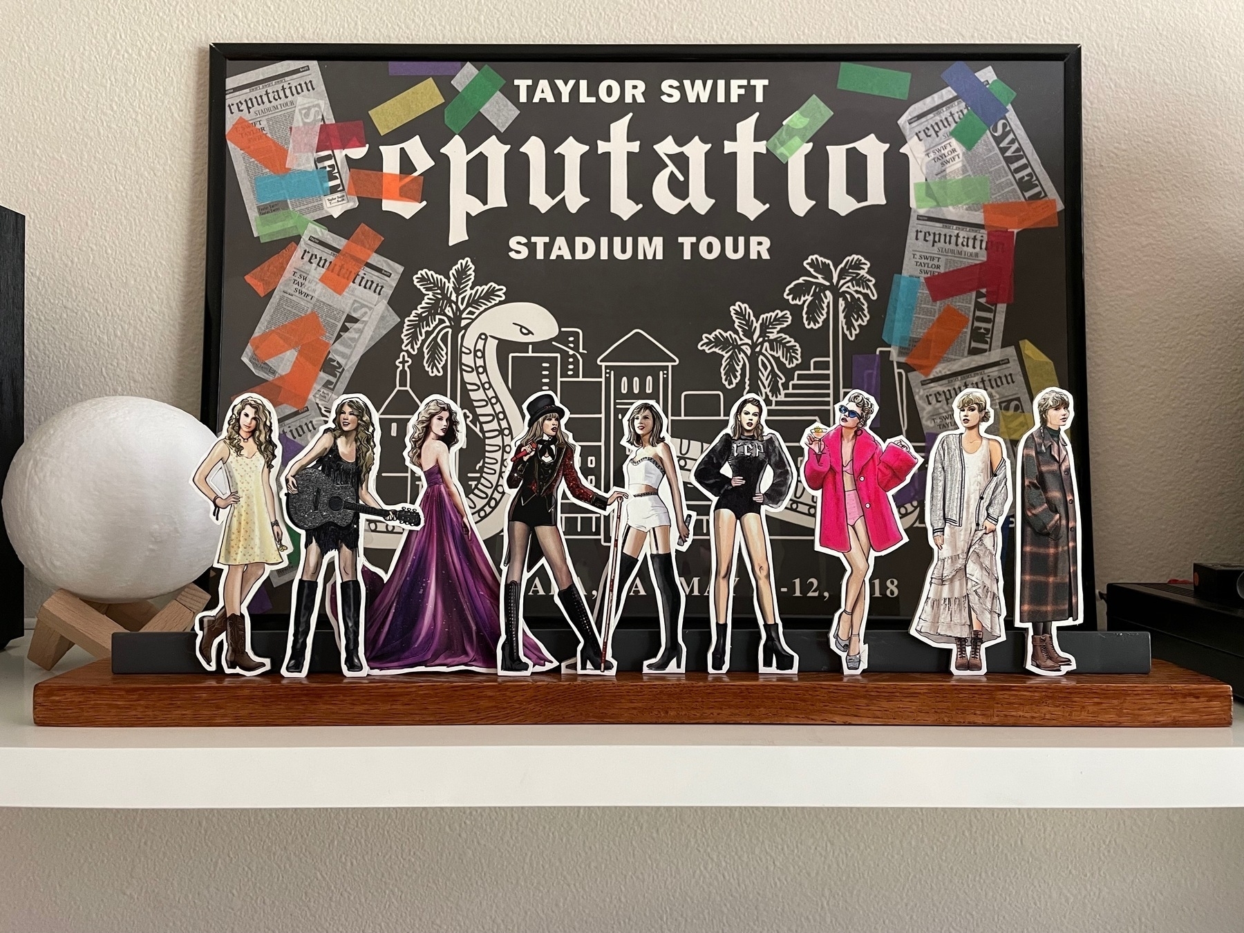 Taylor Swift era stickers on display